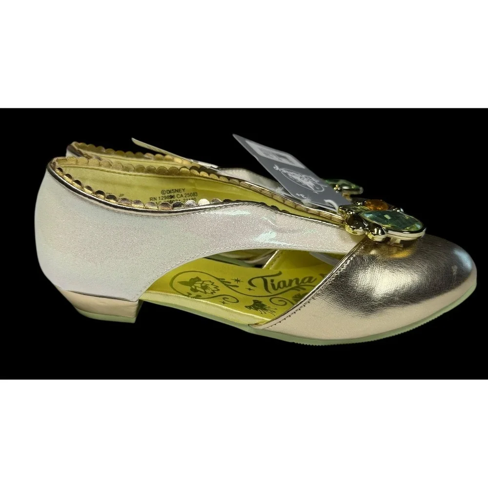 Disney Tiana Princess & the Frog Costume Shoes Dress Up Girls Gem Sparkle 2/3